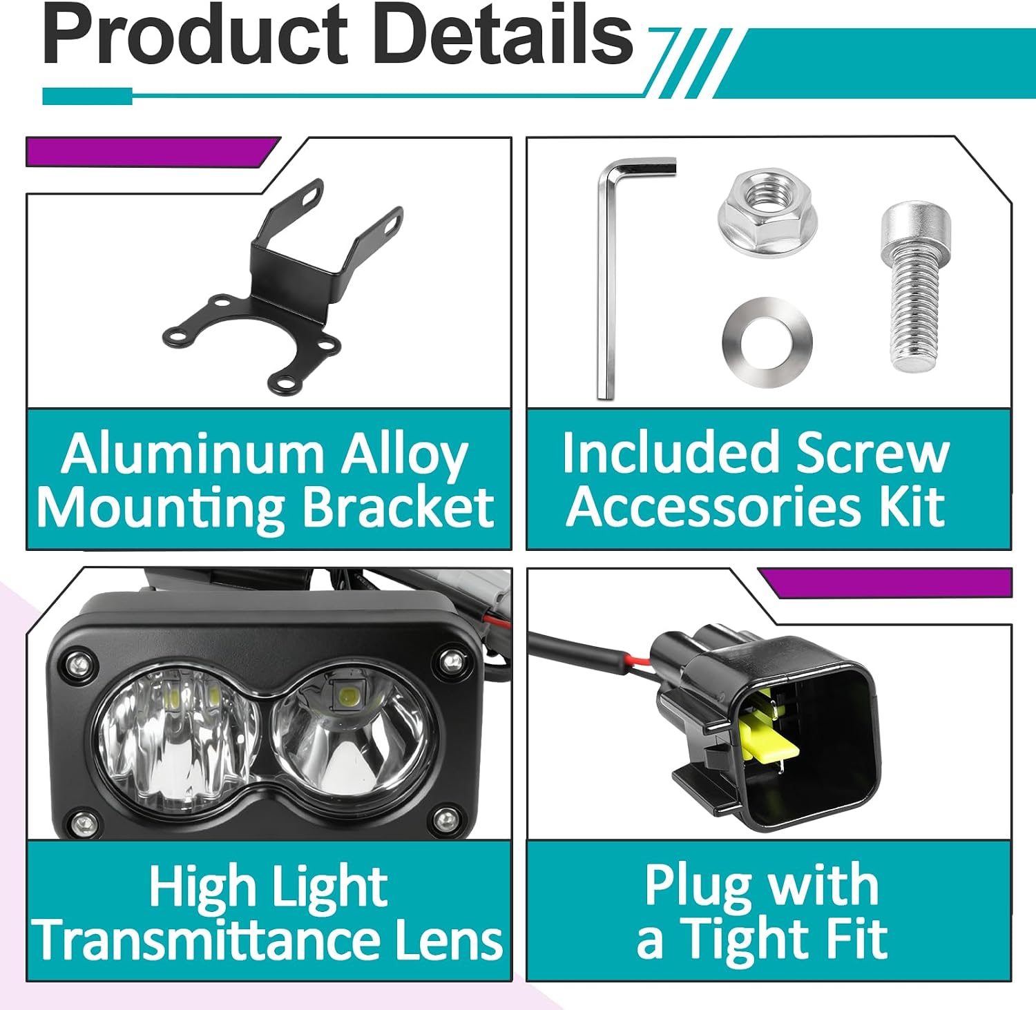 LED Headlight Kit Compatible with SurRon Segway X260 Talaria Sting R MX4, Dirt Bike Light Bar Motorcycle Headlight Kit with Mount Bracket Switch Adapter Cable, Yellow Light