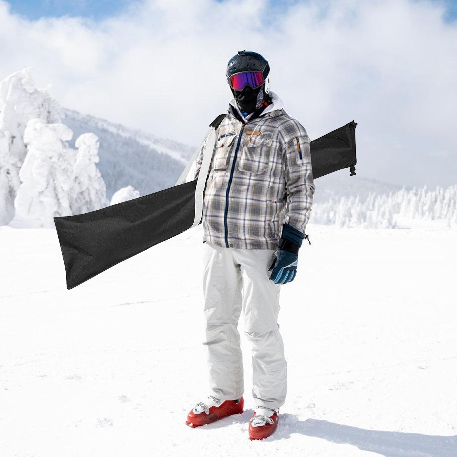 BORDEAG Sac De Ski et Voyage - Housse De Rangement pour Skis avec Sangle De Transport (185×33cm)
