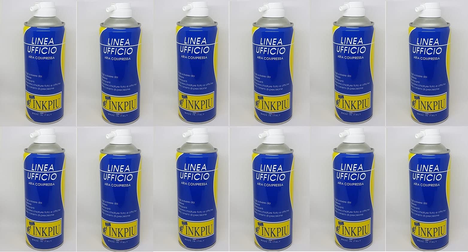 12 BOMBOLETTE SPRAY ARIA COMPRESSA PER PULIZIA COMPUTER TASTIERE E ACCESSORI ORIGINALE INKPIU 400 ML A BOMBOLETTA