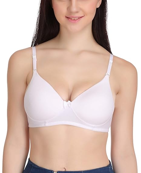 Softskin Women's Poly Cotton Padded Wire Free Regular Bra