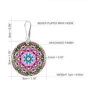 Boho Mandala Dangle Earrings for Women, Bohemian Statement Jewelry