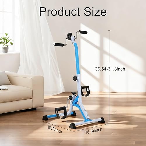 Miniatura 6 de Bicicleta estática de pedal para personas mayores, bicicleta de brazo de resistencia ajustable, equipo de ejercicio portátil en casa para manos,