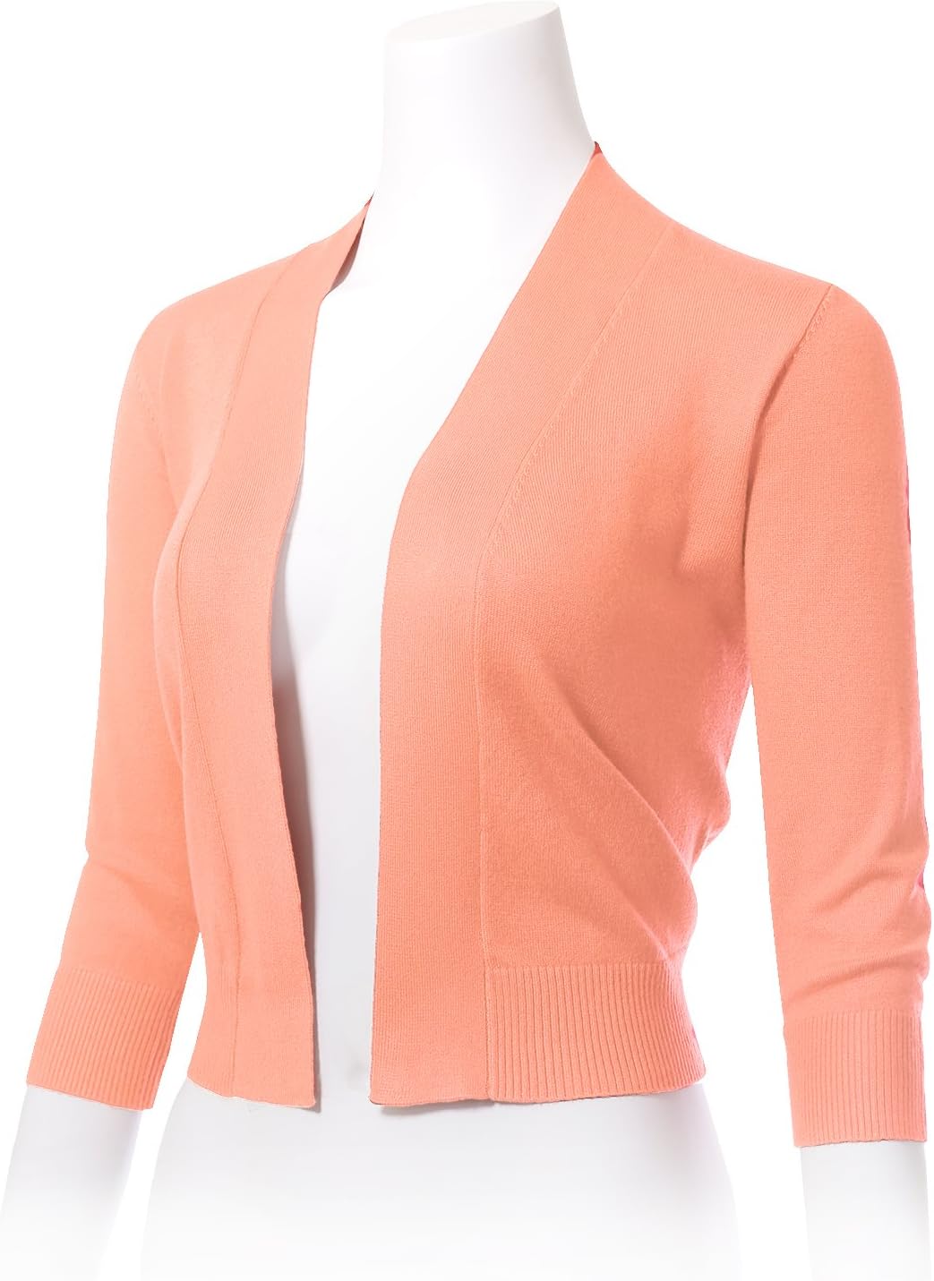 Allsense Women's 3/4 Sleeve Cropped Bolero Shrug Cardigan - Image 3