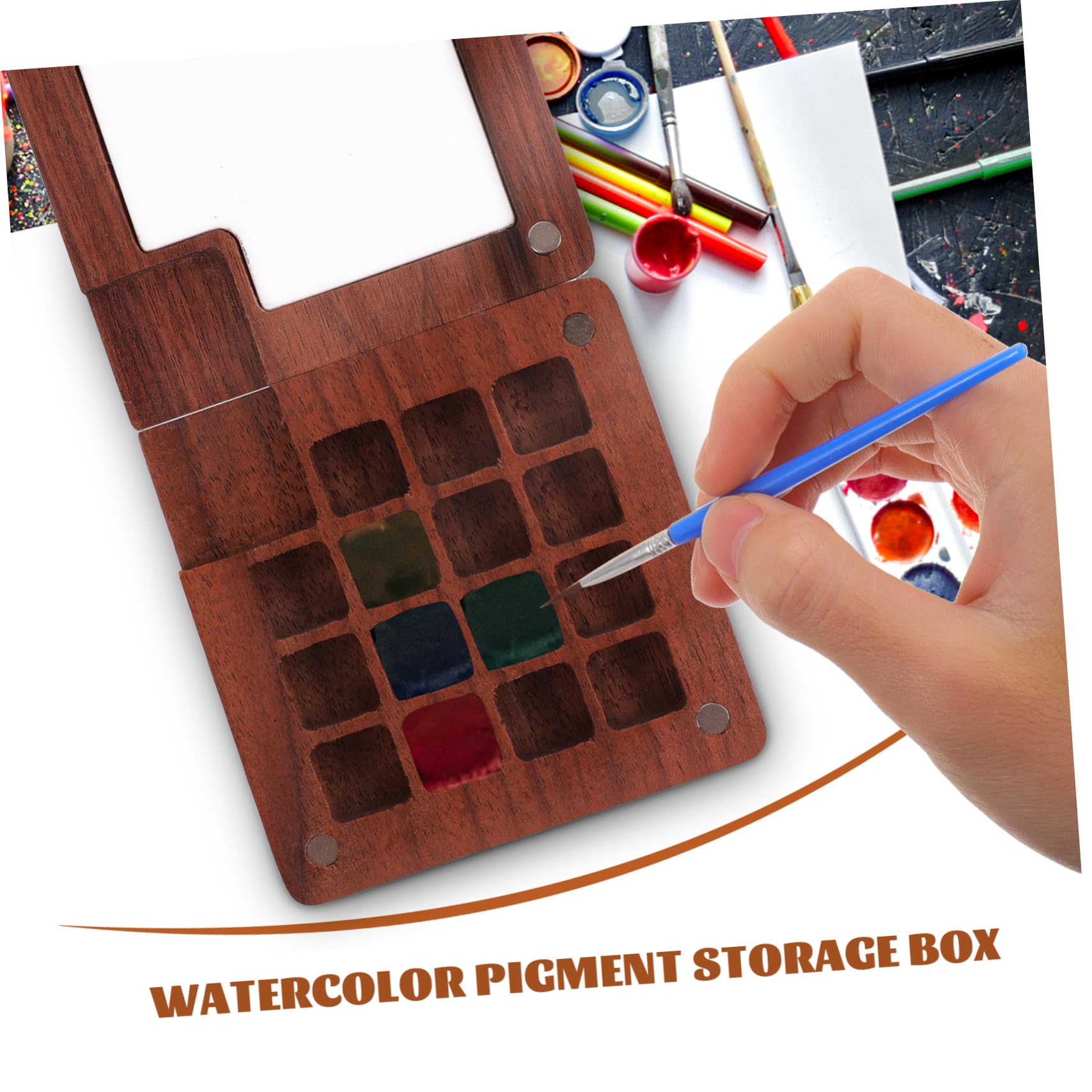 NUOBESTY 4pièces Boîte à Pigments pour Aquarelle Palette De avec Compartiments pour Artistes Et Étudiants Peinture