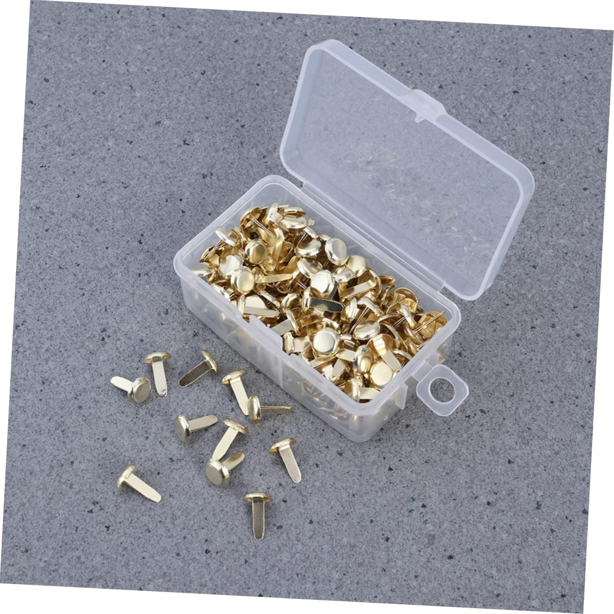 Gatuida 500Pcs Electroplated Round Metal Brads Set Silver Gold Paper Fasteners with Storage Box for Crafts Scrapbooking DIY Projects for Photos Ribbons