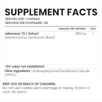 AMALTH Jatamansi Capsules 500 mg | Jatamansi Root Extract Supplement | Nardostachys Jatamansi Capsules | Herbal Root Extract Formula | Plant Based Supplement | 120 Veg Capsules
