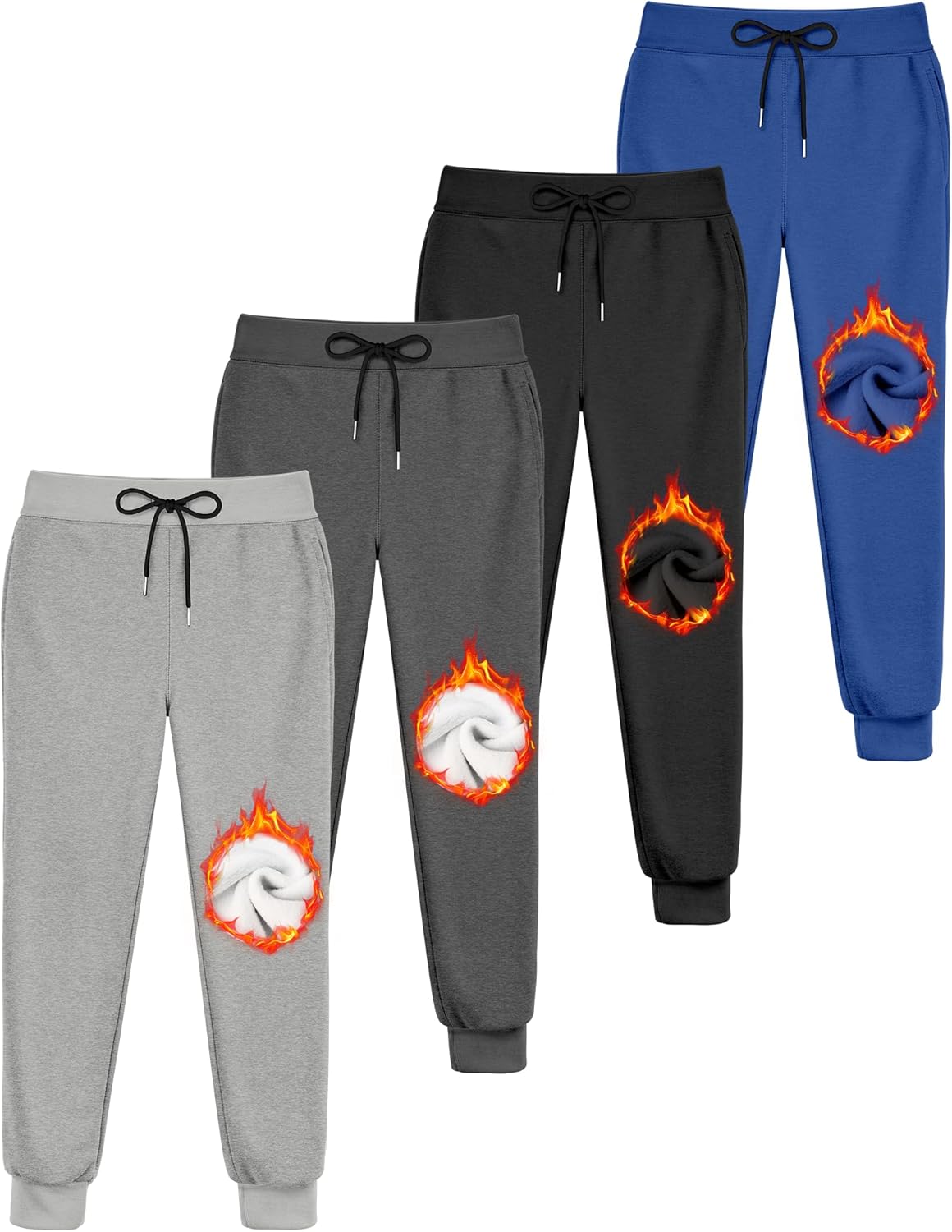 Boys Sweatpants Fleece Pants Toddler Boy Joggers with Pockets Thermal Athletic Sweat Pants for Kids 2-14Y