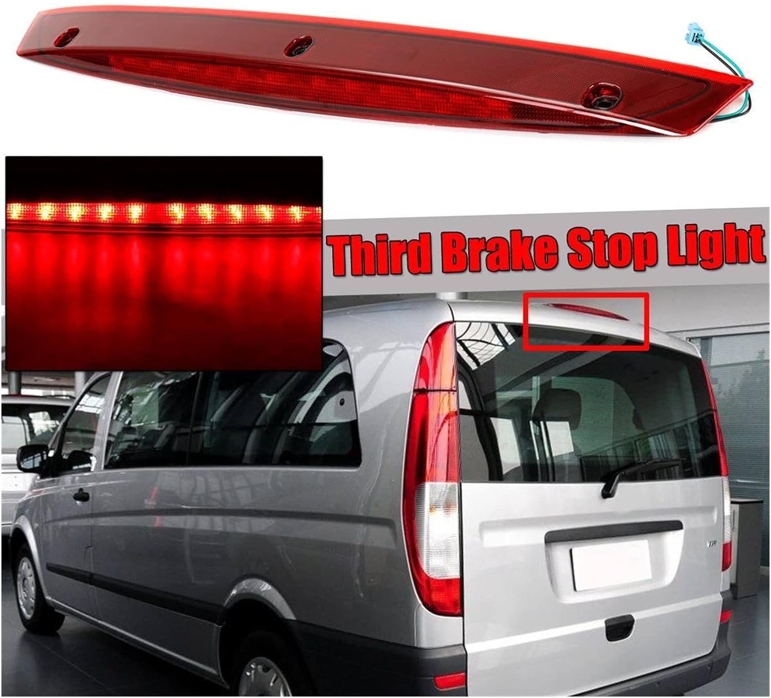 Your Baihuowu 車のテールライトハイマウント3リアの第3ブレーキライトストップランプw639 87 Off Emitting Color Red Your Baihuowu 車のテールライトハイマウント3リアの第3ブレーキライトストップランプw639 87 Off Emitting Color Red