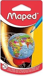 Apontador Globo 1 Furo, Maped, 51110, Vermelho/Verde/Amarelo/Azul