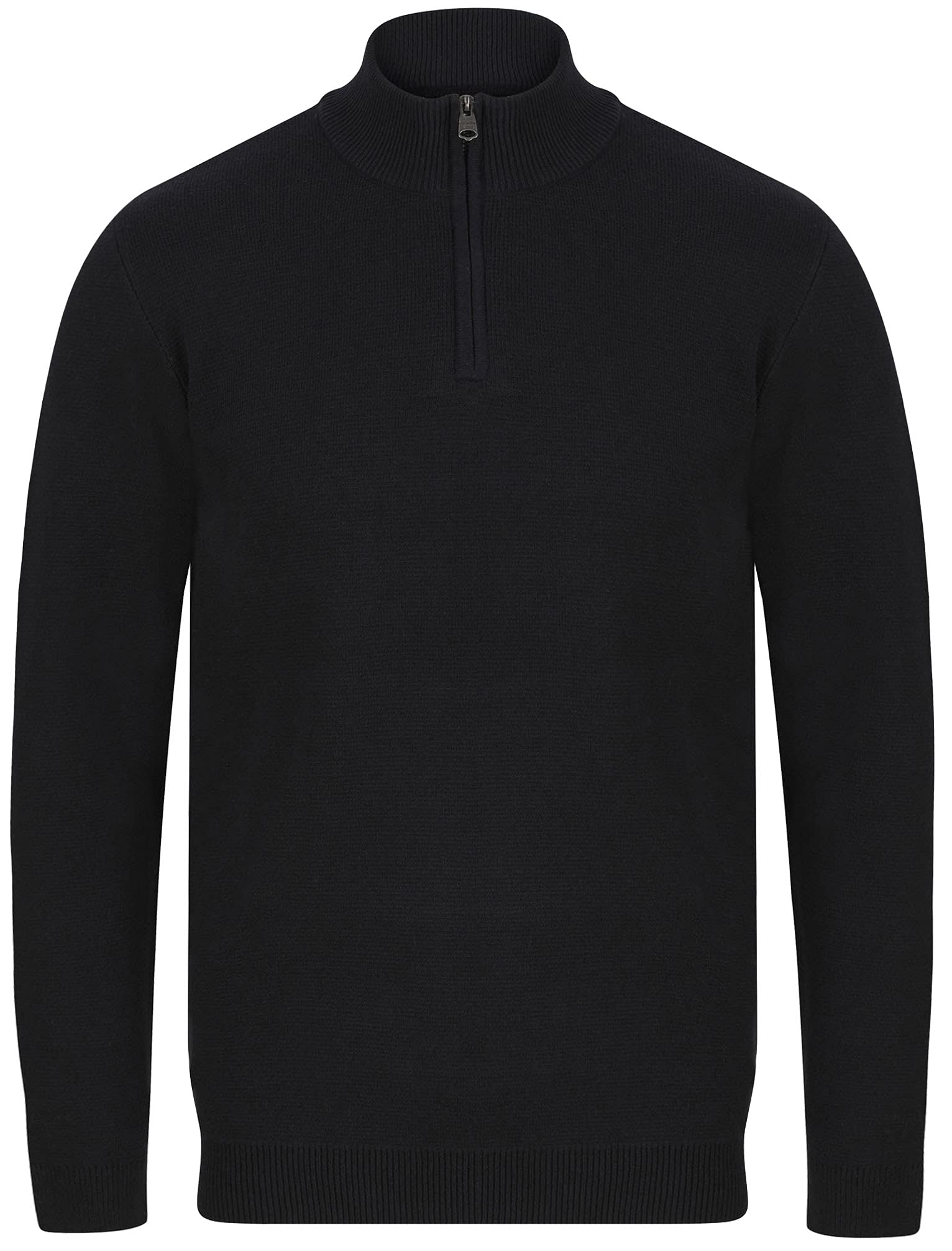 Kensington Eastside Men's Barnsley Cotton Rich Funnel Zip Neck Knitted Jumper