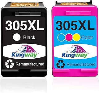 KINGWAY 305XL Ink Cartridges Remanufactured for HP 305XL 305 Ink Cartridges for HP Envy 6020 6000 6032 6010 6032 6030 Deskjet 2710 2700 2722 2720 2724 Deskjet Plus 4120 4130 4100 Envy Pro 6420 6432