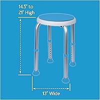 Vista 6 de Carex - Taburete de ducha giratorio con asiento acolchado, asiento de ducha para personas mayores, ancianos, discapacitados, discapacitados