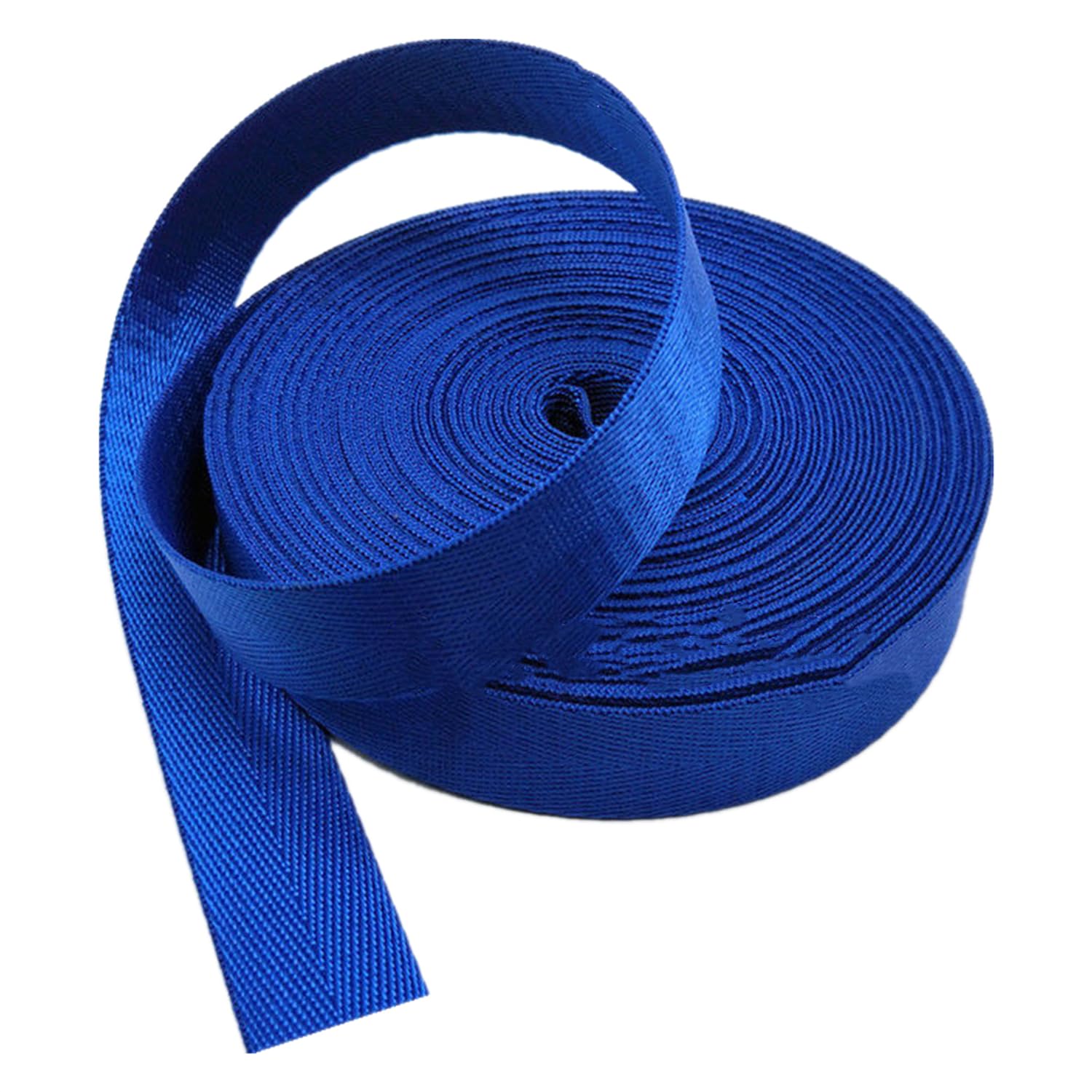Taśma polipropylenowa, nylonowy pasek w jodełkę 25 mm/38 mm x 5-20 jardów wielokolorowy do toreb plecak DIY(Blue,38mm x 10 yard)