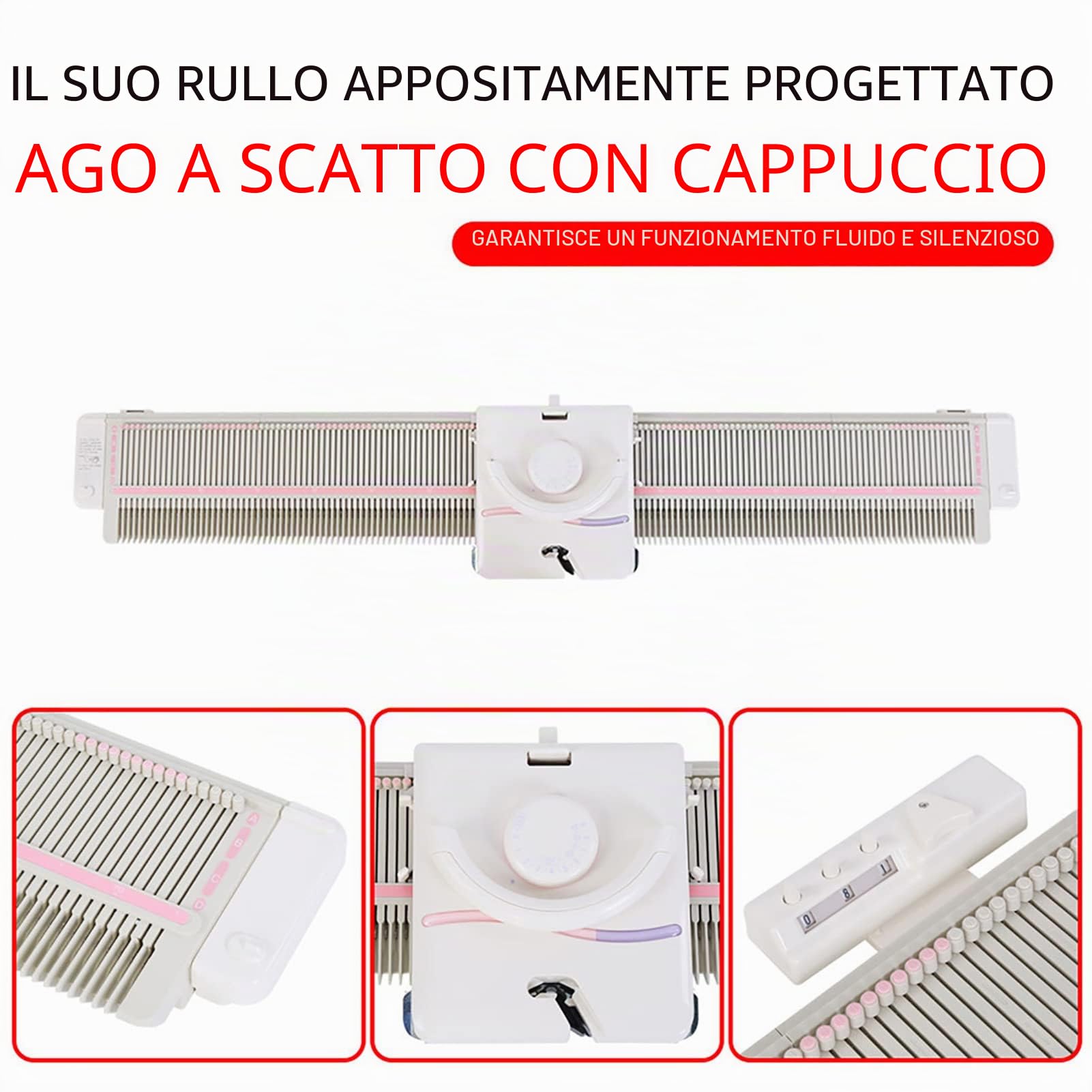 plplaaoo LK150 - Macchina da lavoro a maglia da 6,5 mm, portatile ed efficiente, con accessori per una facile lavorazione a casa, ideale per gli amanti della produzione di maglioni e
