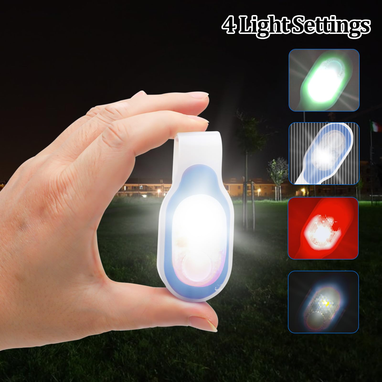 RANJIMA Luz nocturna de enfermería: 2 unidades de lámpara LED con clip, mini linterna recargable por USB, linterna con clip en la ropa, luz de seguridad LED, mochila escolar