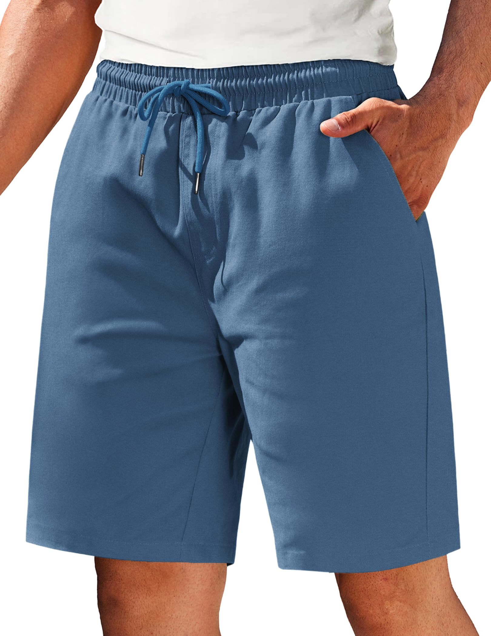 COOFANDY Herren Shorts Sommer Kurze Hosen Baumwolle Sommerhose Kurze Freizeithose mit Gummizug Strandhose Elastische Taille Casual Shorts