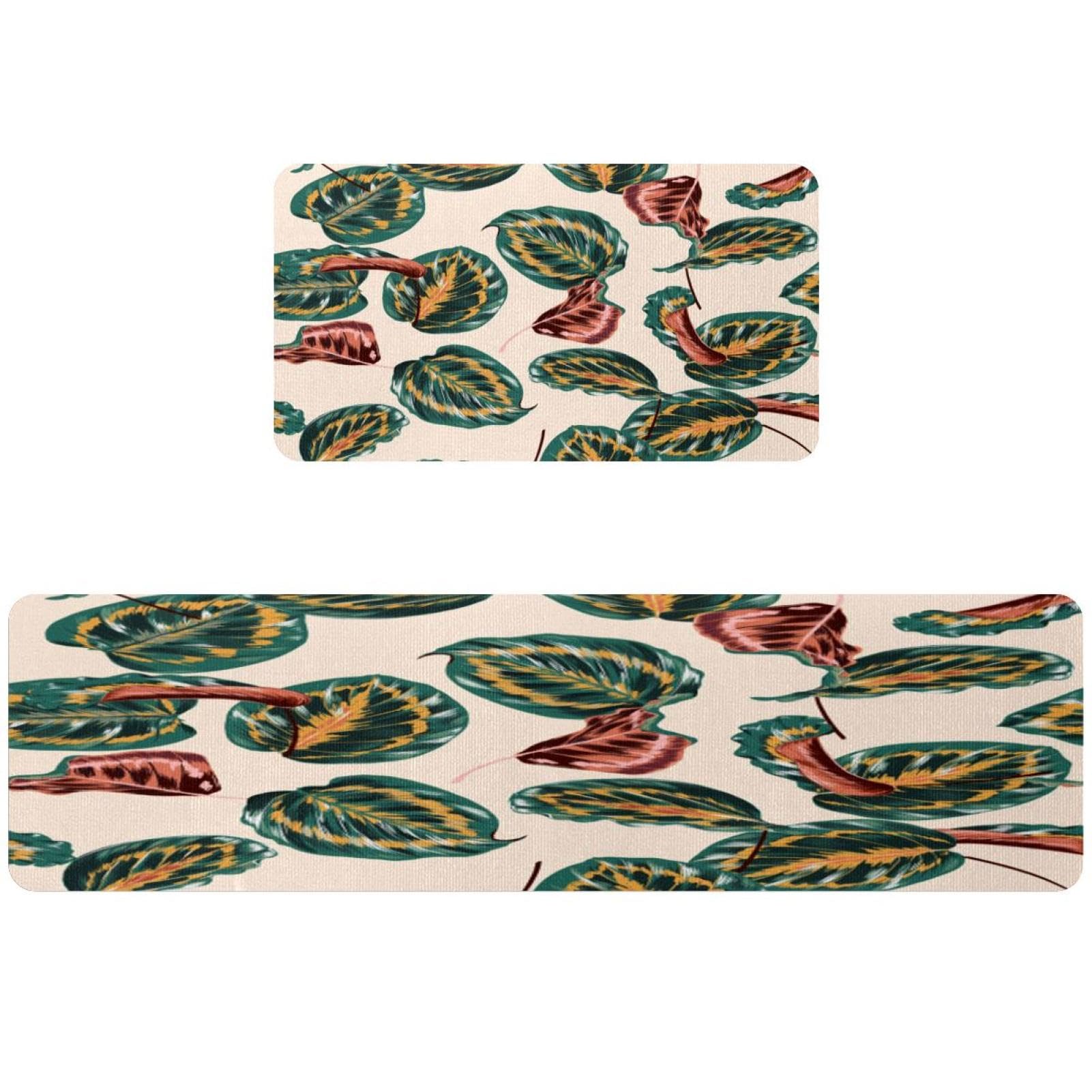 Tapis de cuisine au motif botanique rétro pour couloir et buanderie