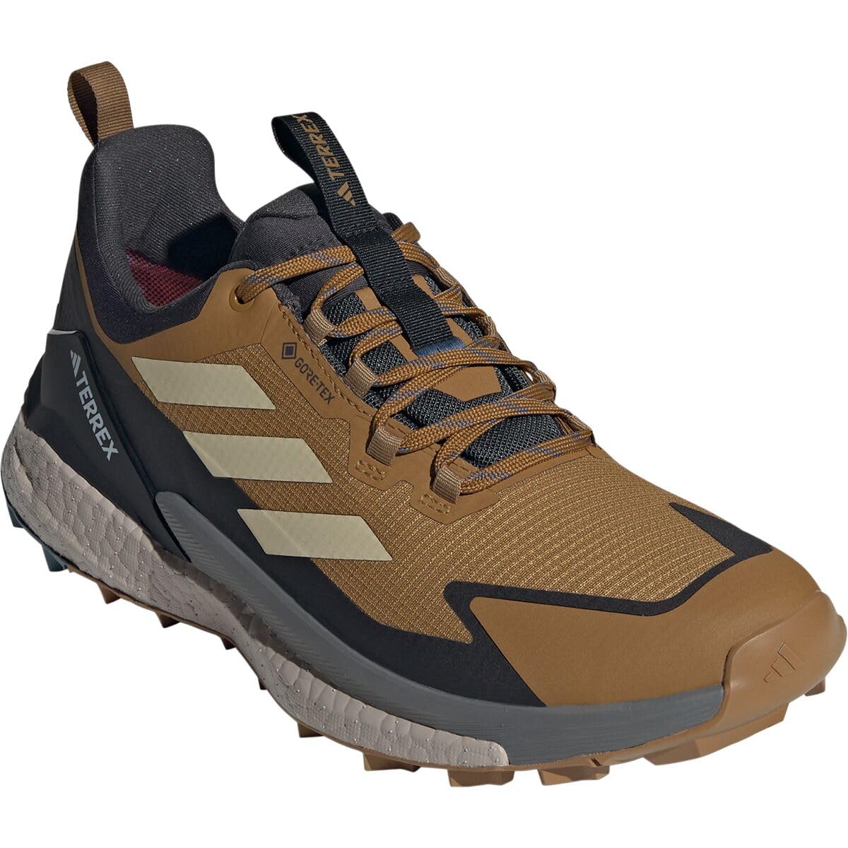 adidas Men's Terrex Free Hiker 2.0 Gore-tex Low Top Hiking Shoes, Bronze Strata/Savannah/Carbon, 12