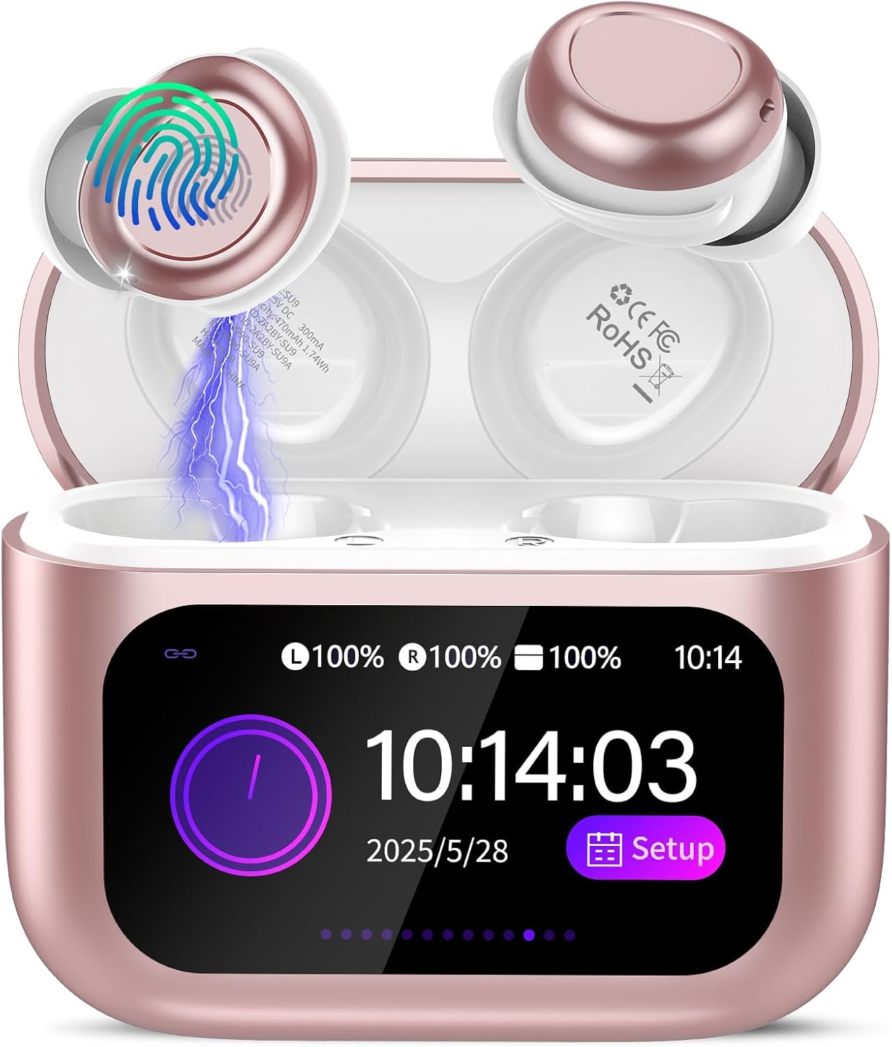 ZYHKON SU9 Rose Gold Sleep Bluetooth Earbuds