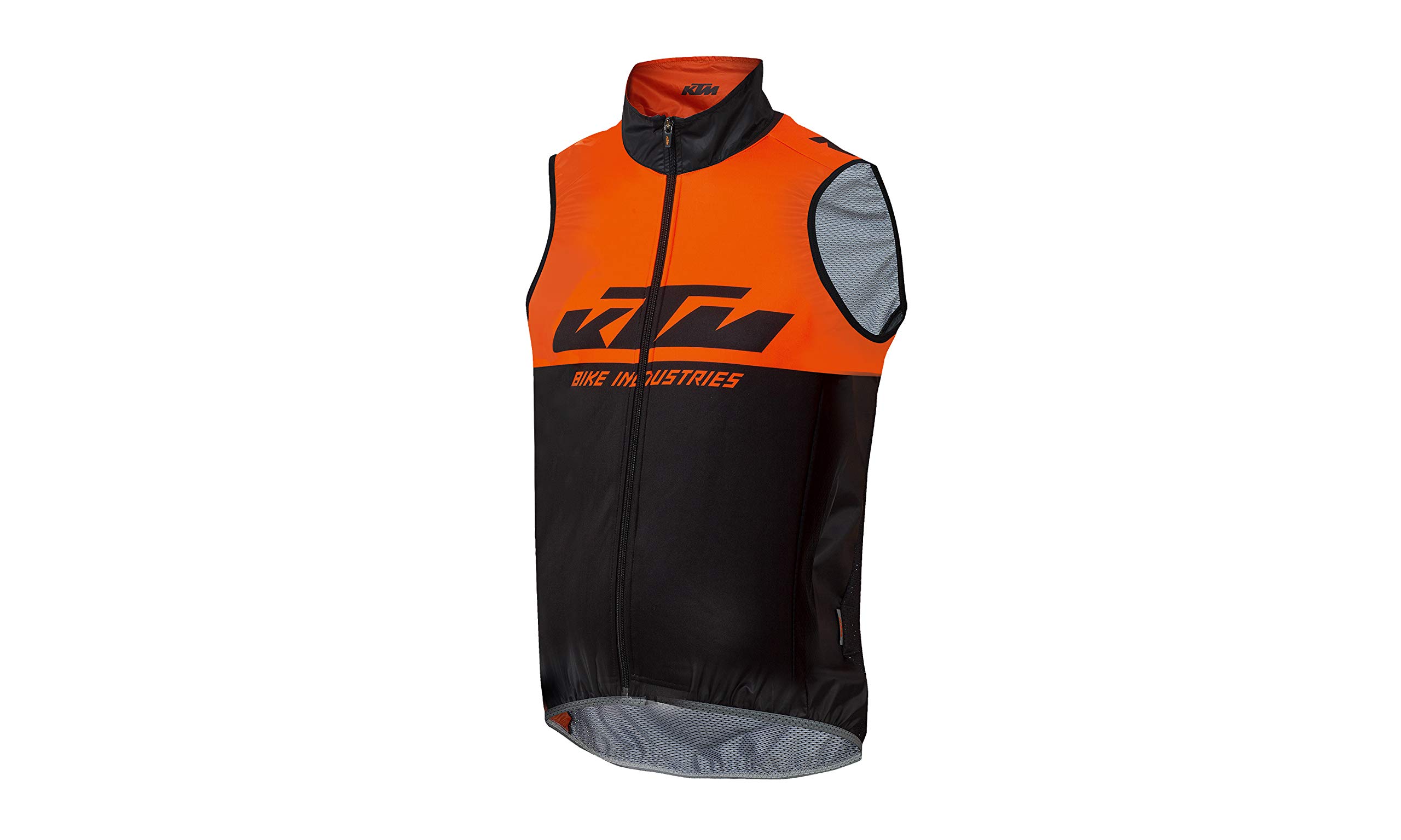 KTM windbreaker sleeveless XC with reflector Veste sans Manches Vélo, Respirant VTT Haut Ultra-Léger Coupe-Vent Gilet de Cyclisme pour Homme Femme