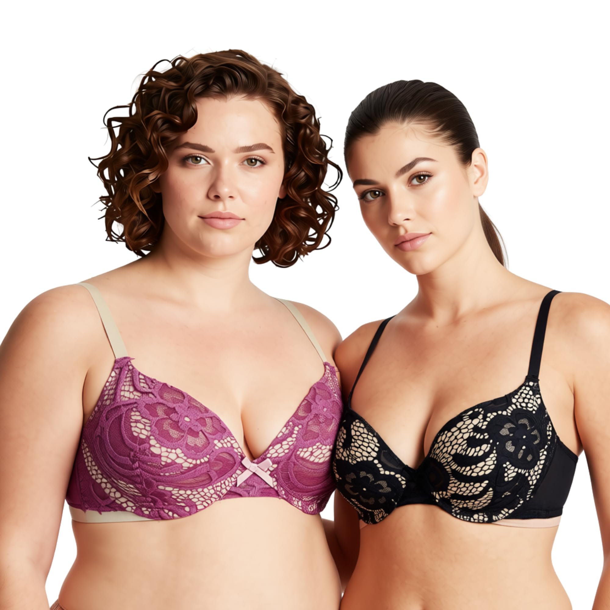 Soutien-gorge push-up 100B galbant à armatures en dentelle confortable