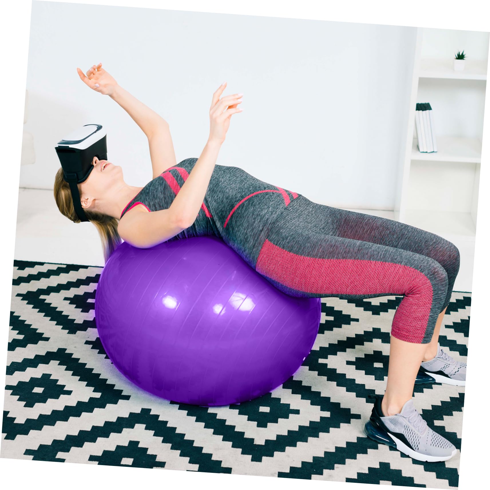 TOYANDONA Pelota de Yoga de Ejercicio Pelota de Estabilidad para Pilates Equipo de Gimnasio con Inflador para Entrenamiento Casa