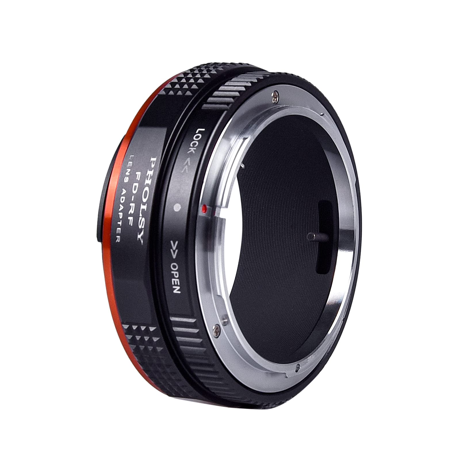 PHOLSY Objektivadapter mit Blendenhebel Manueller Fokus Kompatibel mit Canon FD FL Mount Objektiv auf Canon EOS RF Mount Kameragehäuse, FD auf RF