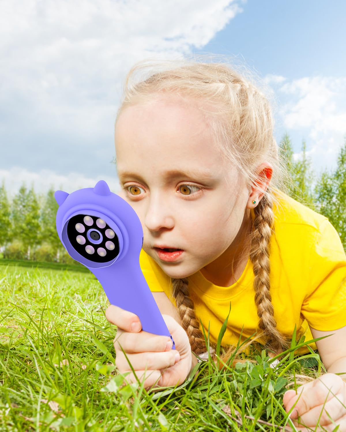 Microscopio para niños, Vankarr microscopio de Mano 500X con Pantalla IPS 2,0", Juguete Educativo de Bolsillo para el Mundo microscópico, para Ciencia, cumpleaños y Navidad, Morado