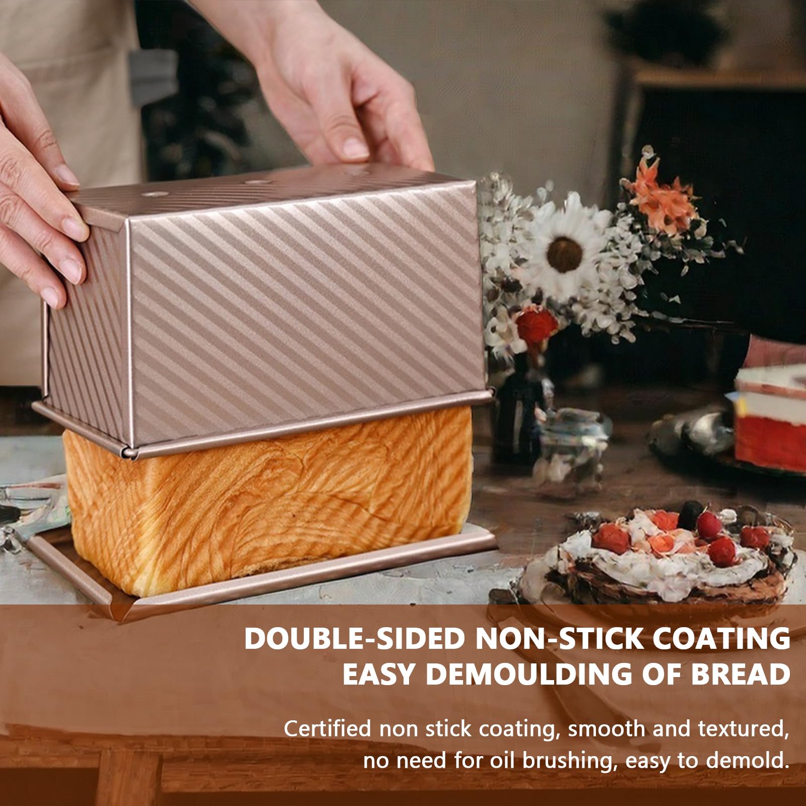 Lot De 2 Moule à Pain De Mie Avec Couvercle – Moule Antiadhésif Avec Couvercle Pour Pain