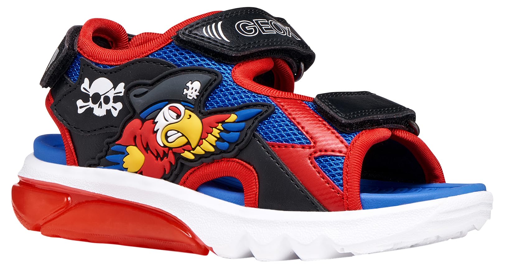 Geox J CIBERDRON B Sandal, Royal/Red, 30 EU
