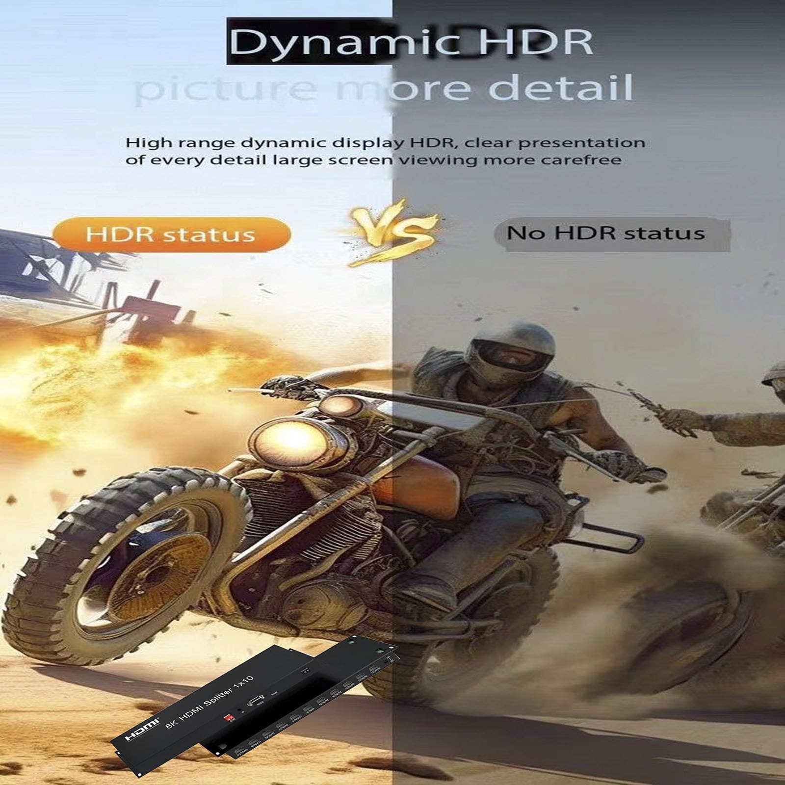 Divisor HDMI 1×10 Distribuidor del replicador HDMI2.1 8K Splitter asequible Multimonitor 8K @60Hz 1 en 10 salidas Full Ultra-HD con EDID RS232 Botón Rest Control 3D HDR 48Gbps para Xbox PS5 PS4 DVD