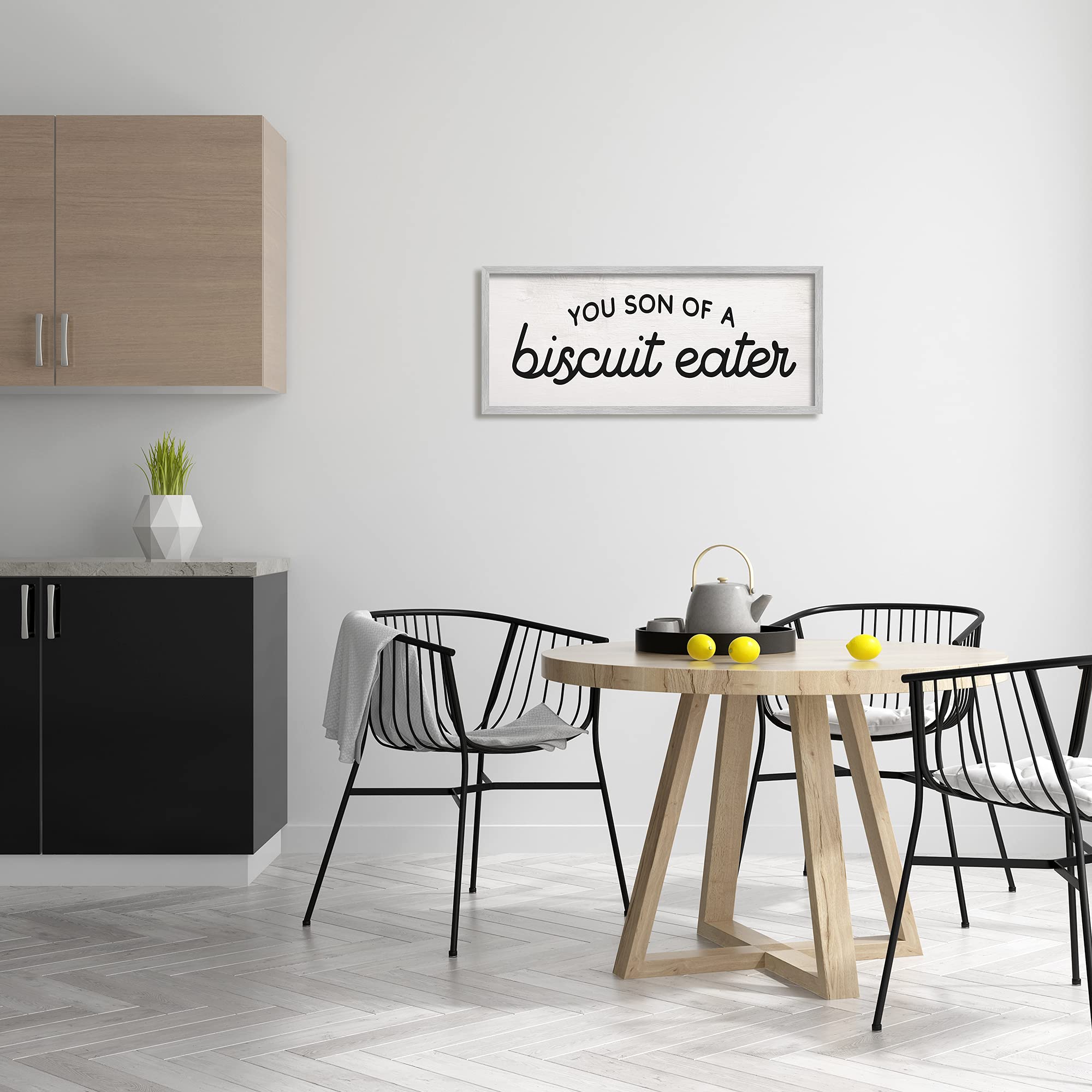 Stupell Industries You Son of a Biscuit Eater Funny Slang, Designed by Daphne Polselli Gray Framed Wall Art, 13 x 30, Off- White