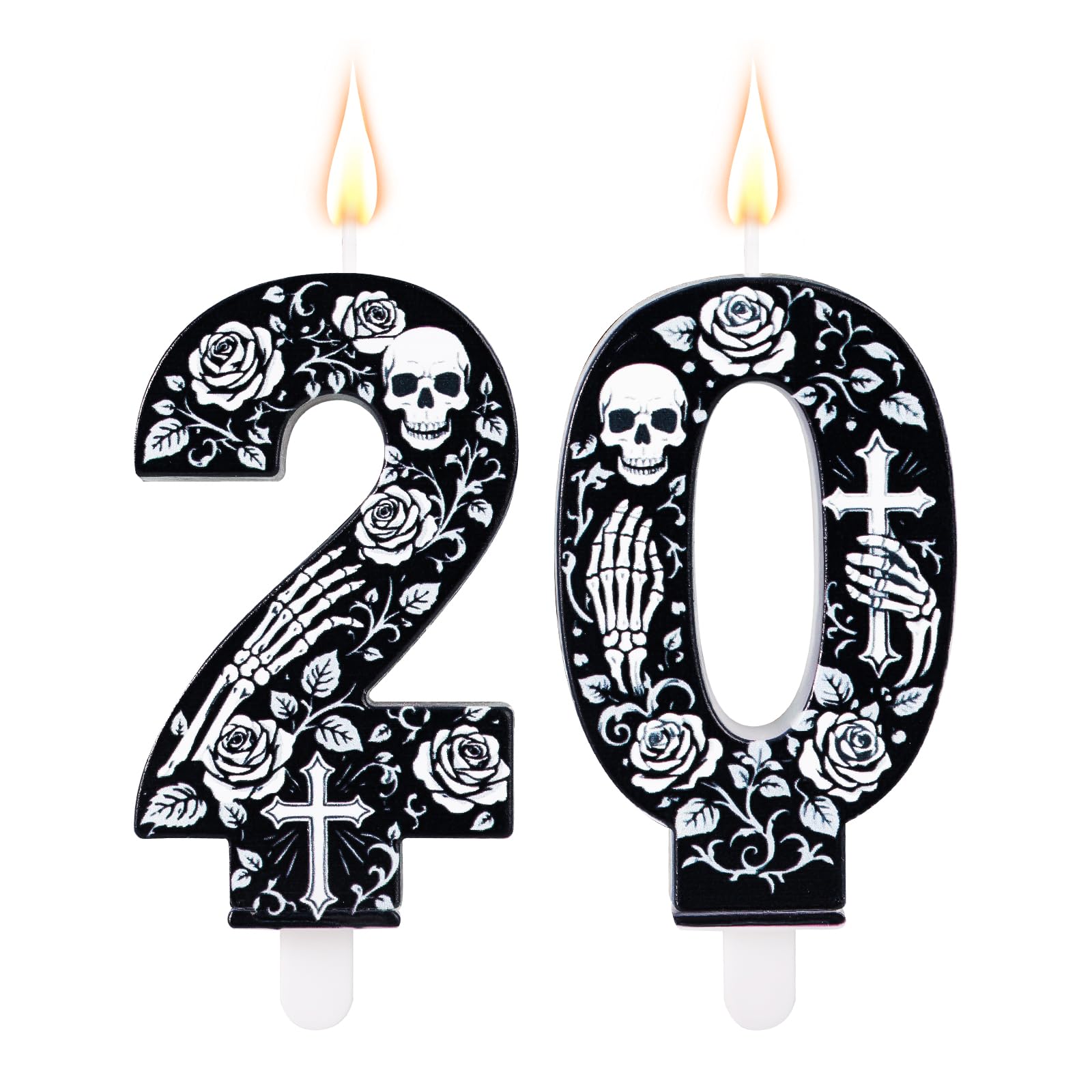 Goktvai Farewell Theme Number Birthday Candles, Black Cake Candles — image 1