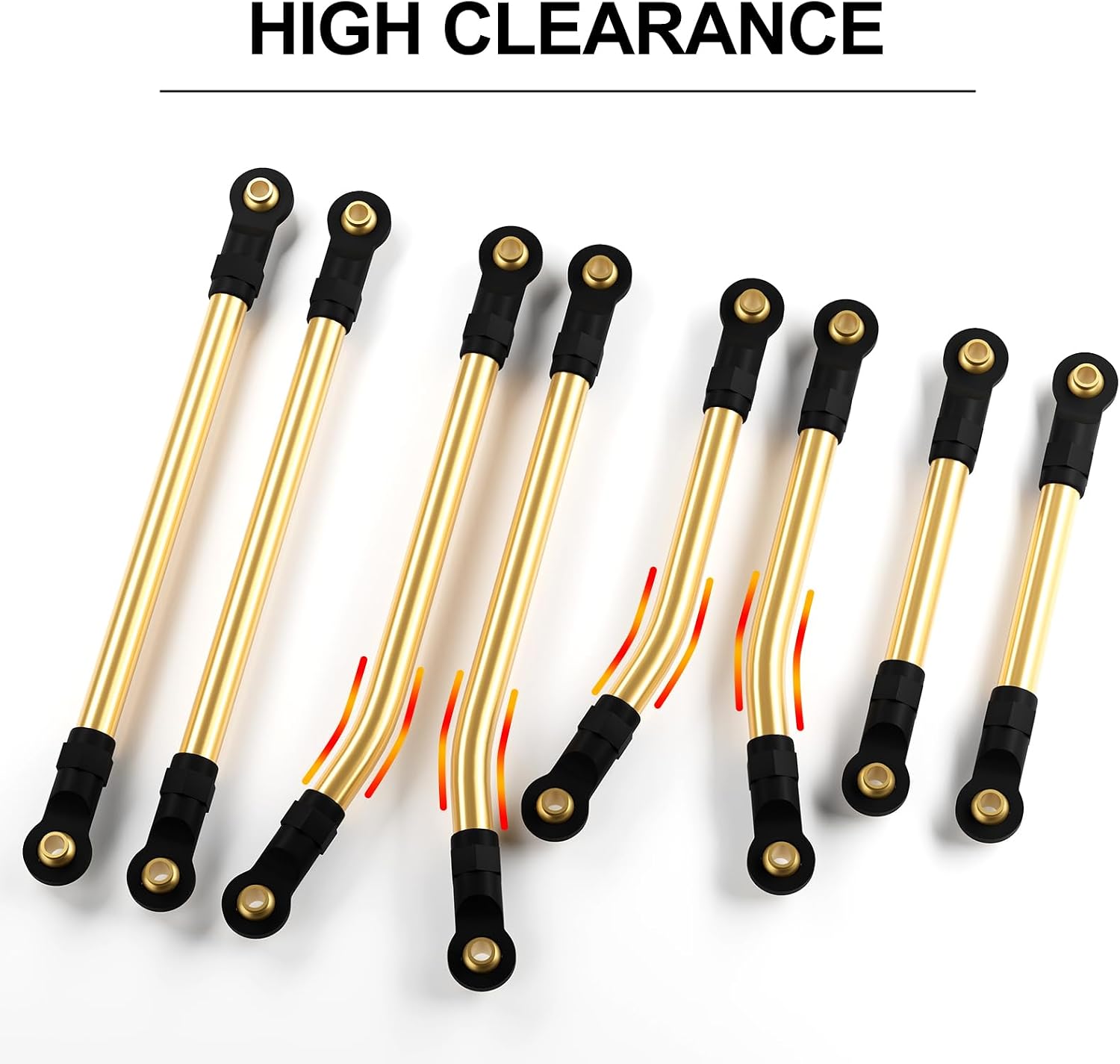 OGRC Brass Link Set High Clearance Chassis Links for TRX4M Upgrade Parts 1/18 RC Crawler Car
