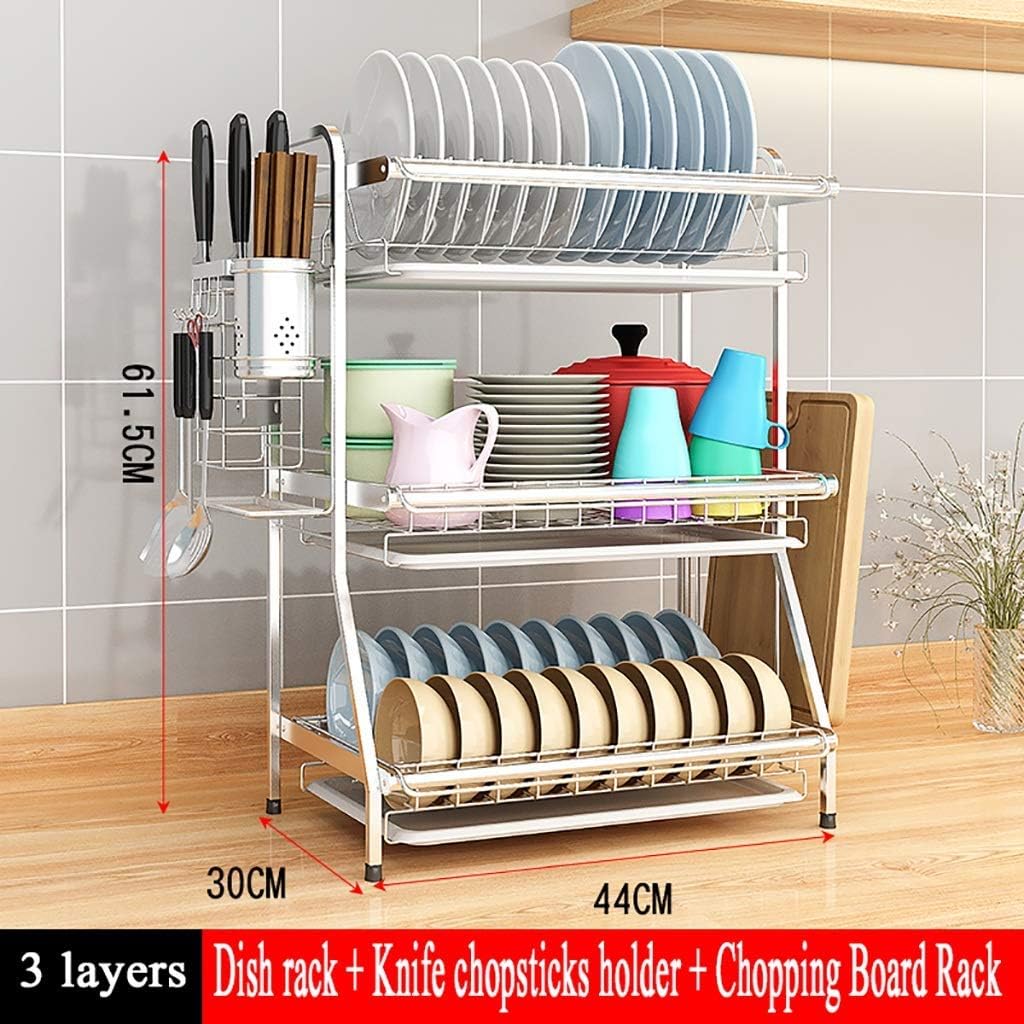 Kitchen Shelf 3 Layer Drain Rack Dish Shelf 44 * 30 * 61.5Cm.