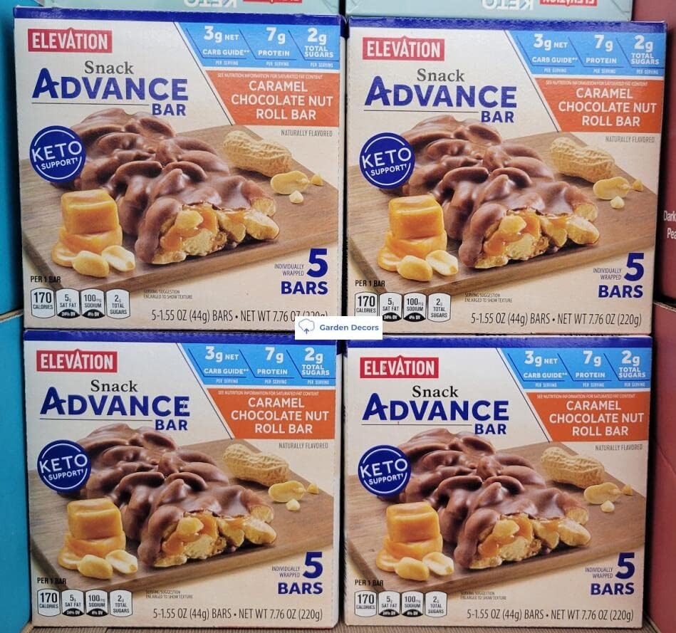 Elevation Caramel Chocolate Nut Roll Bar Snack Advance Bar