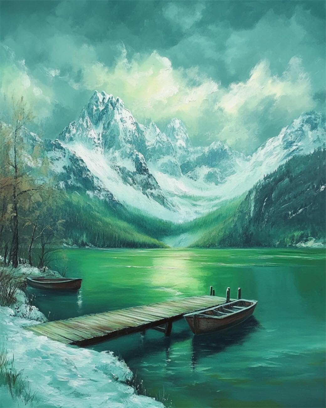 RKFLGEW DIY Embroidery Beads Set Fantasy Lake 30x40cm