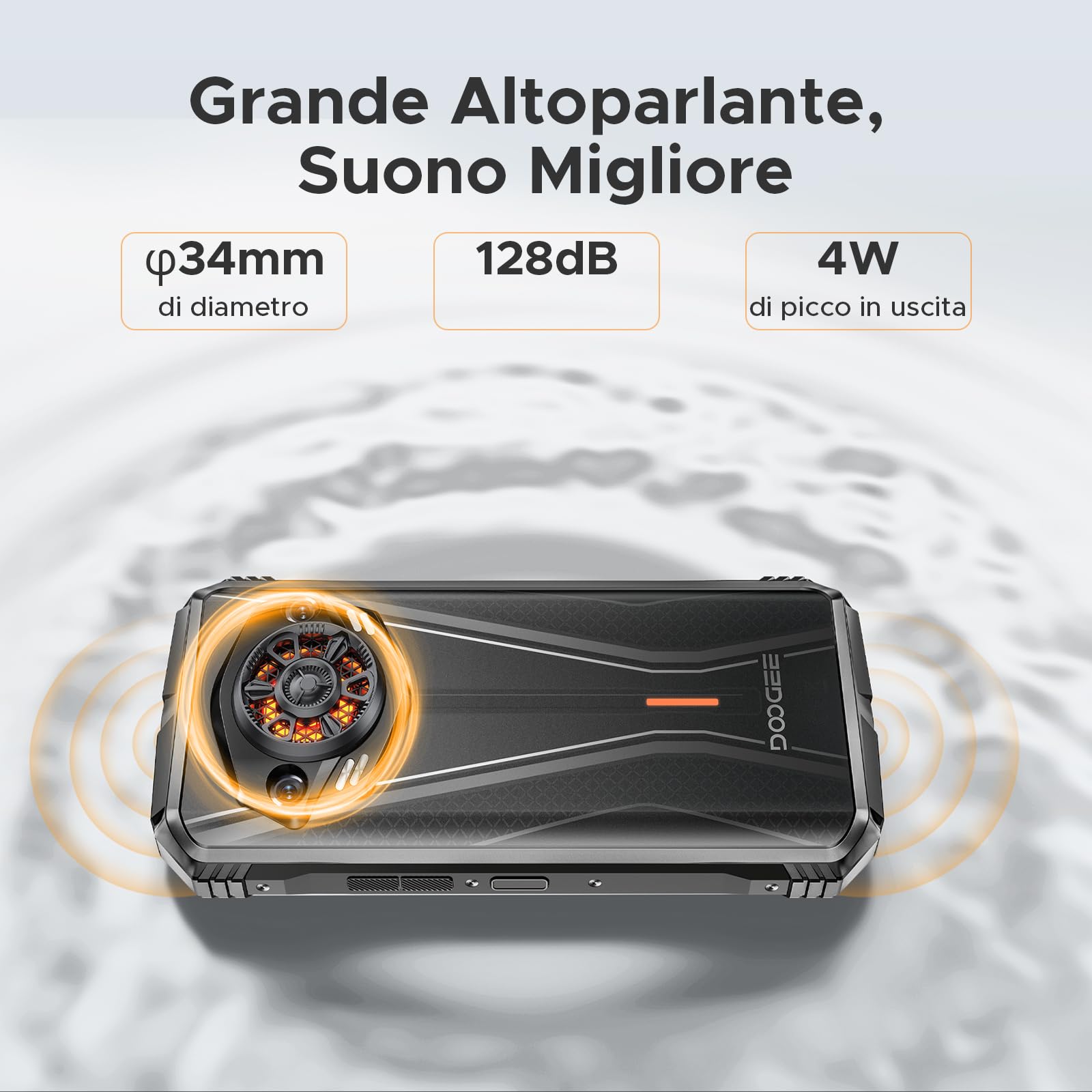 DOOGEE S Punk Pro Rugged Smartphone, 20(8+12)GB+512GB 2TB, 10800mAh+33W, 6.6” FHD+IPS 90Hz, LED Light Effect, 50MP+16MP, 34 mm Corno Grande Ampiezza, Android 14 Telefono Indistruttibile, Dual SIM/NFC