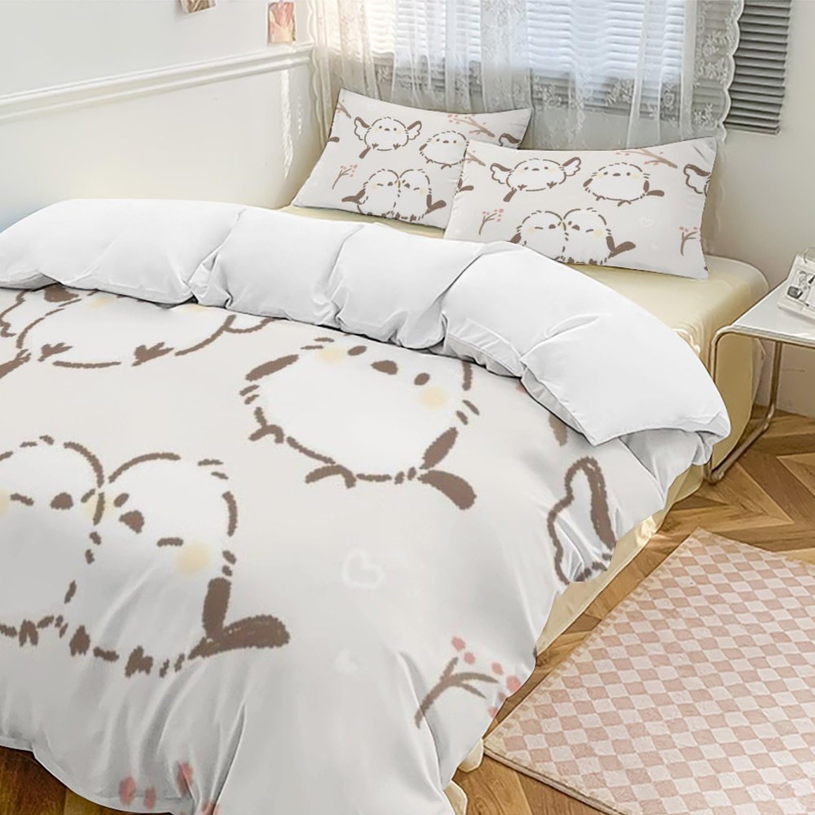 Amazon｜シマエナガ 鳥柄 ベッド3点セット 布団カバー シングル 3点