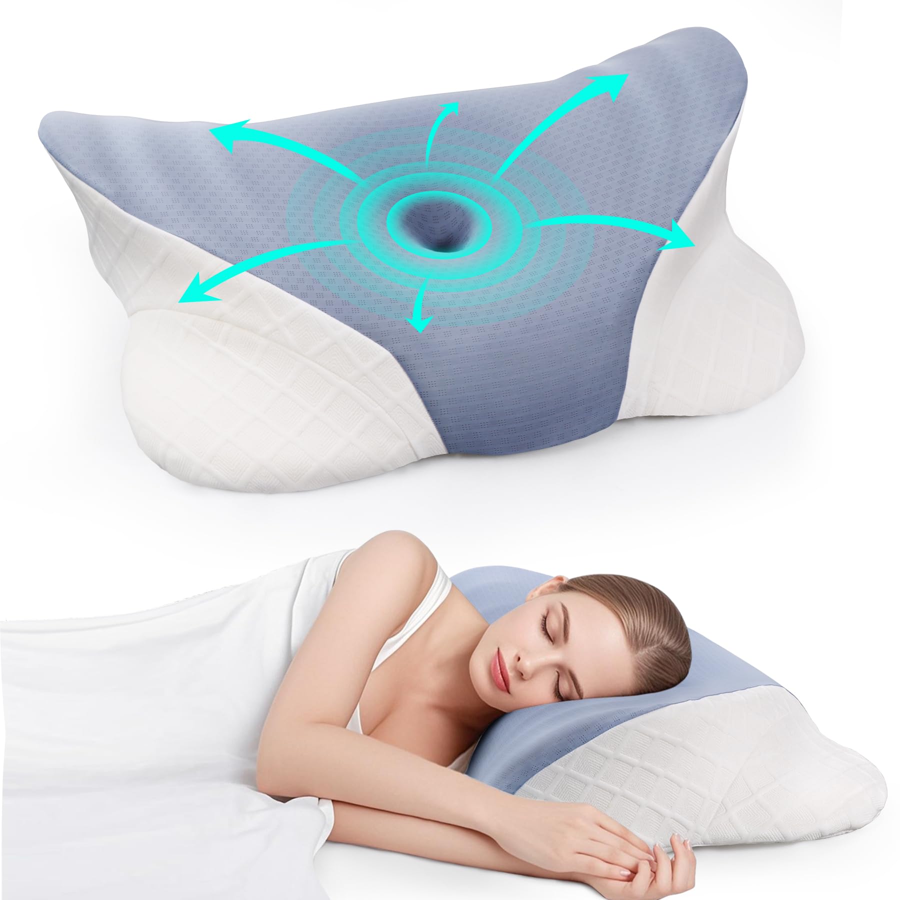 Cozyhealth Cervical Pillow for Pain Relief Sleeping Ergonomic Contour Memory Foam Neck Pillow for Sleeping Orthopedic Bed Pillow