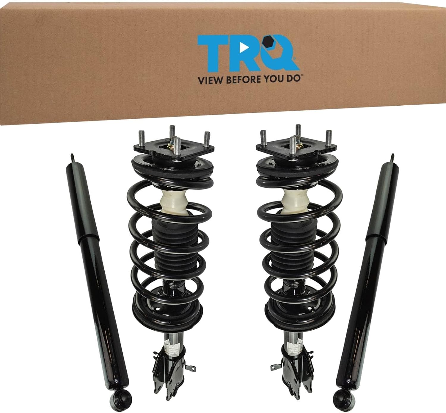 TRQ Complete Strut and Shock Kit (Front Struts with Springs & Rear Shock Absorbers) compatible with 2007–2015 Mazda CX-9
