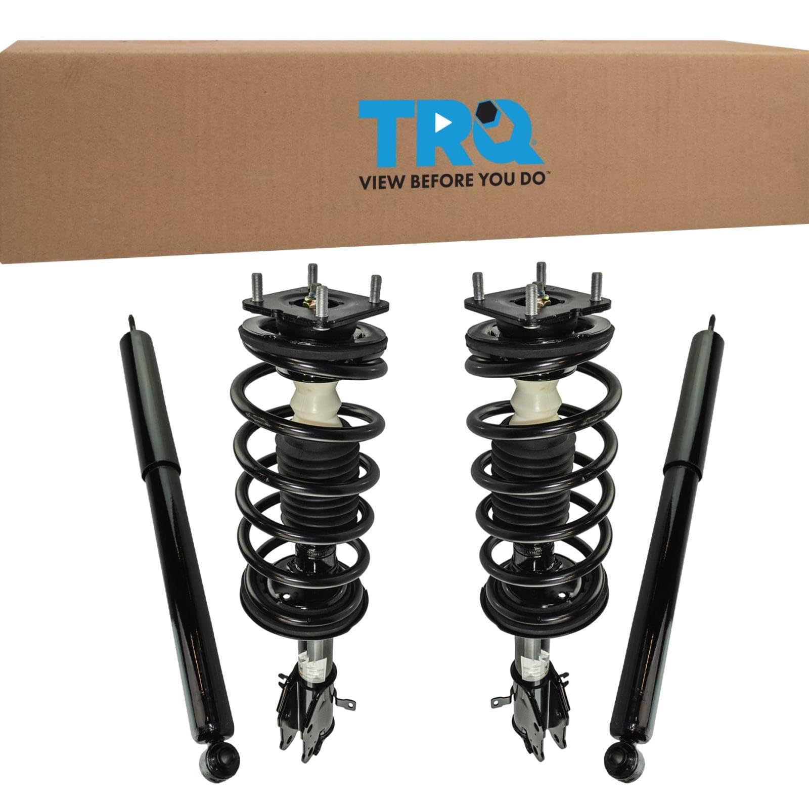 TRQ Front and Rear Complete Strut Assembly &amp; Shock Absorber Kit Complete Strut &amp; Coil Spring Assembly Compatible with 2007-2015 Mazda CX-9