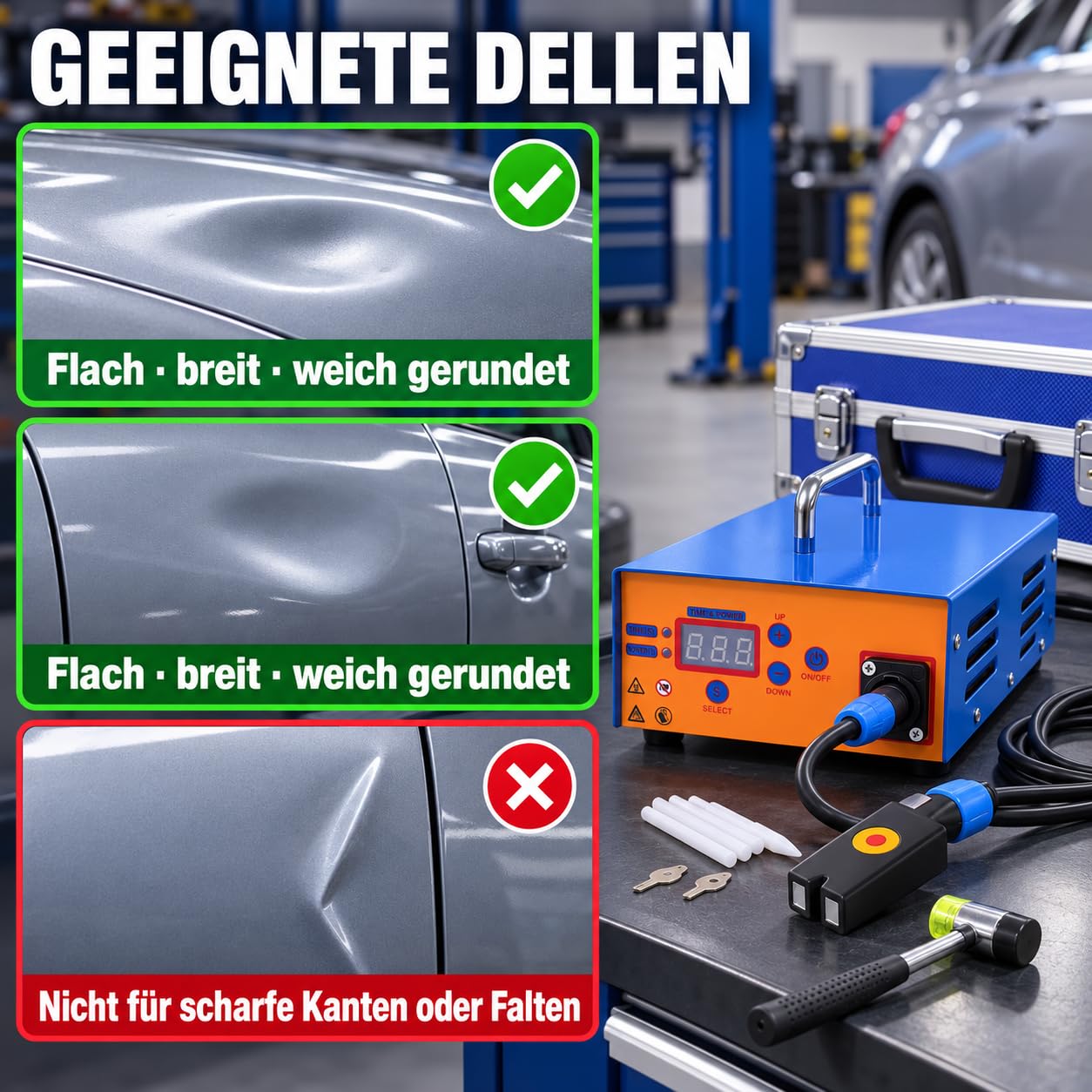 PDR Induktionsheizgerät 1380W, Dellen Reparatur Werkzeug mit Koffer