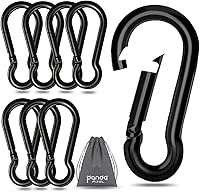 Vista 9 de Pixel Panda Accesorios de fitness, 3.1 pulgadas de carga de mosquetón de 800 libras, paquete de 4 y 2 accesorios de cable de mango D