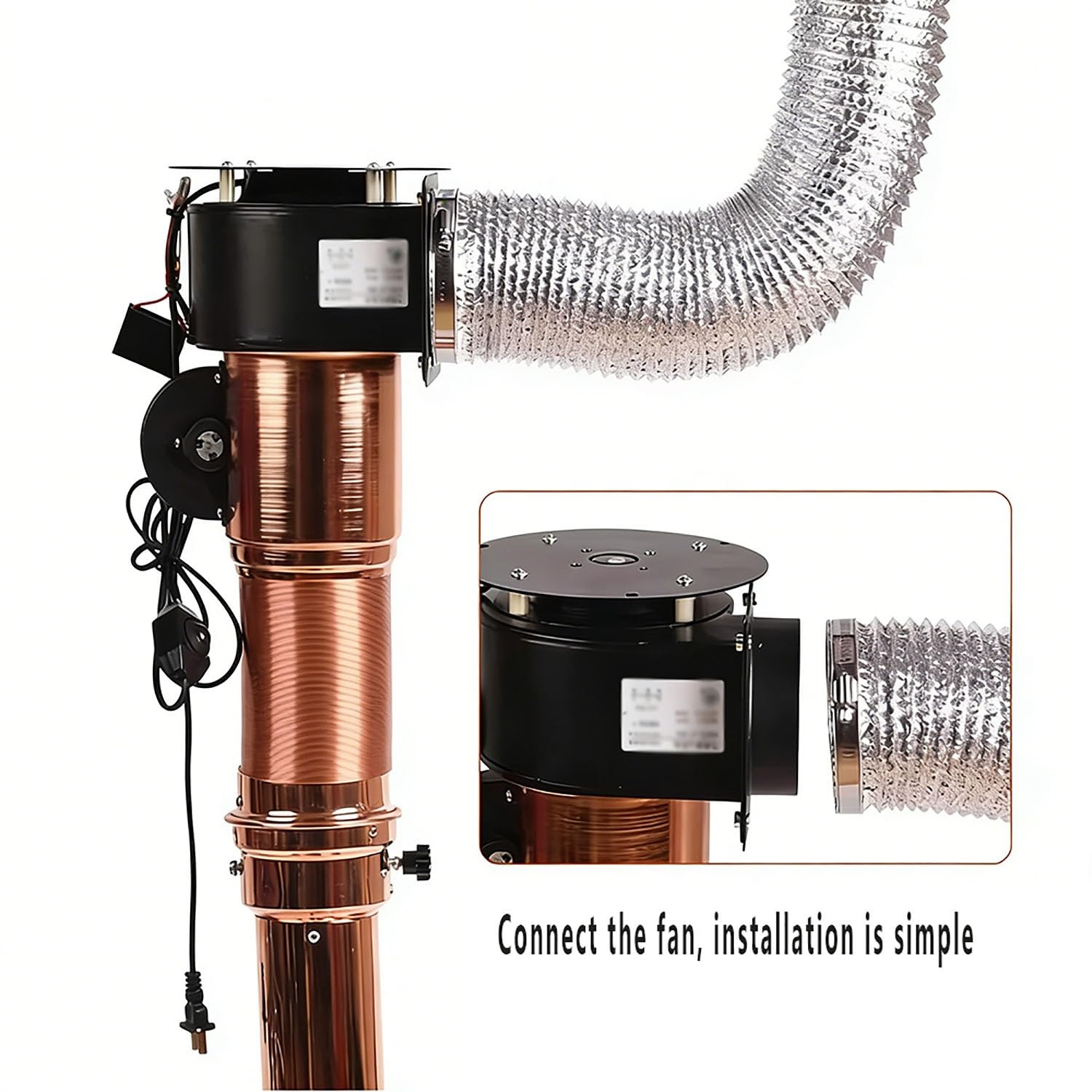 Manguera de ventilación de aluminio de 10 cm de diámetro, Conducto de ventilación para sistemas de calefacción, refrigeración y ventilación(Silver)