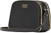kate spade new york Serena Saffiano Leather Double Zip Dome Crossbody, Black, Black, One Size