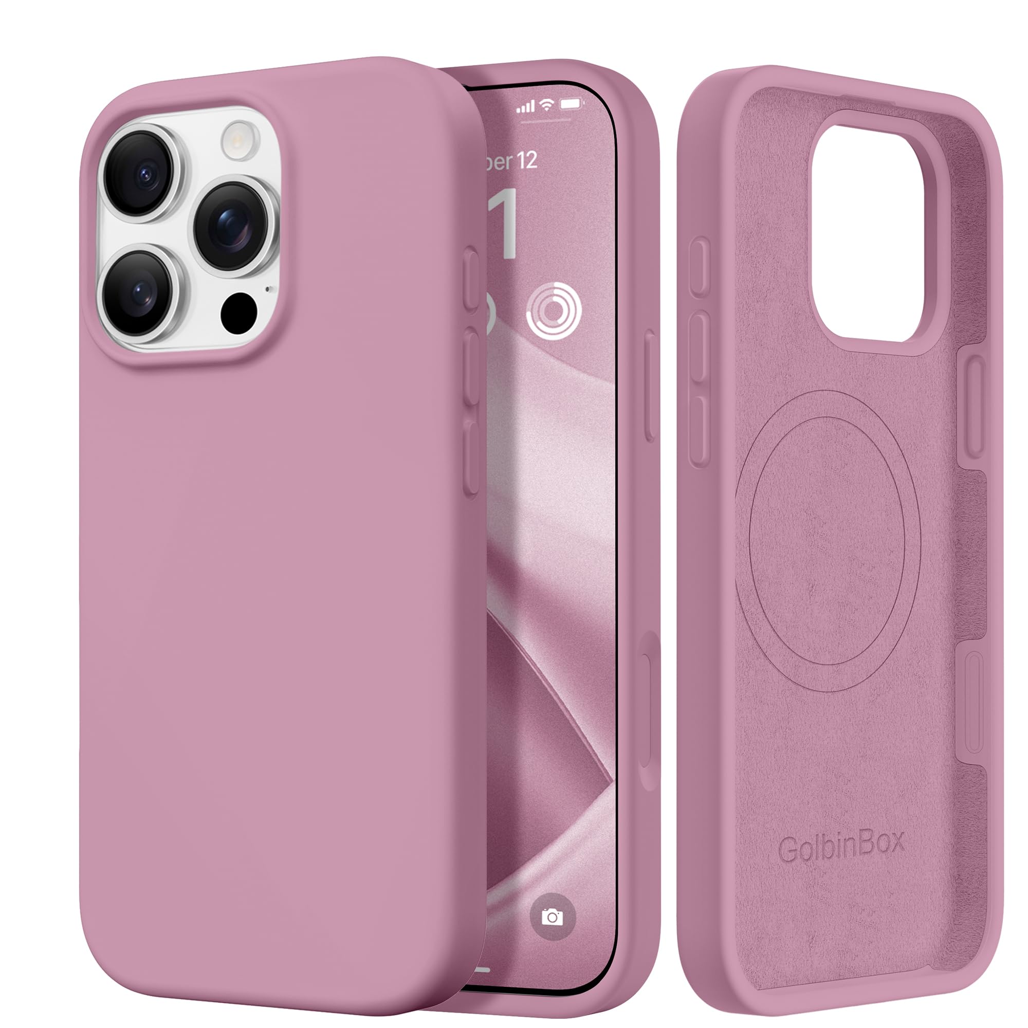 GolbinBox Magnetic for iPhone 16 Pro Case, Silicone Cover, Blackcurrant