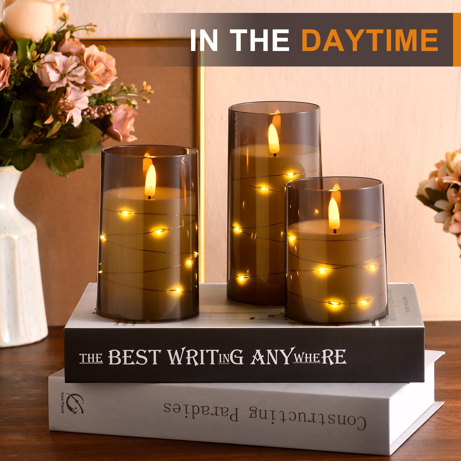 Bougies LED Sans Flamme Avec Guirlande Lumineuse Intégrée