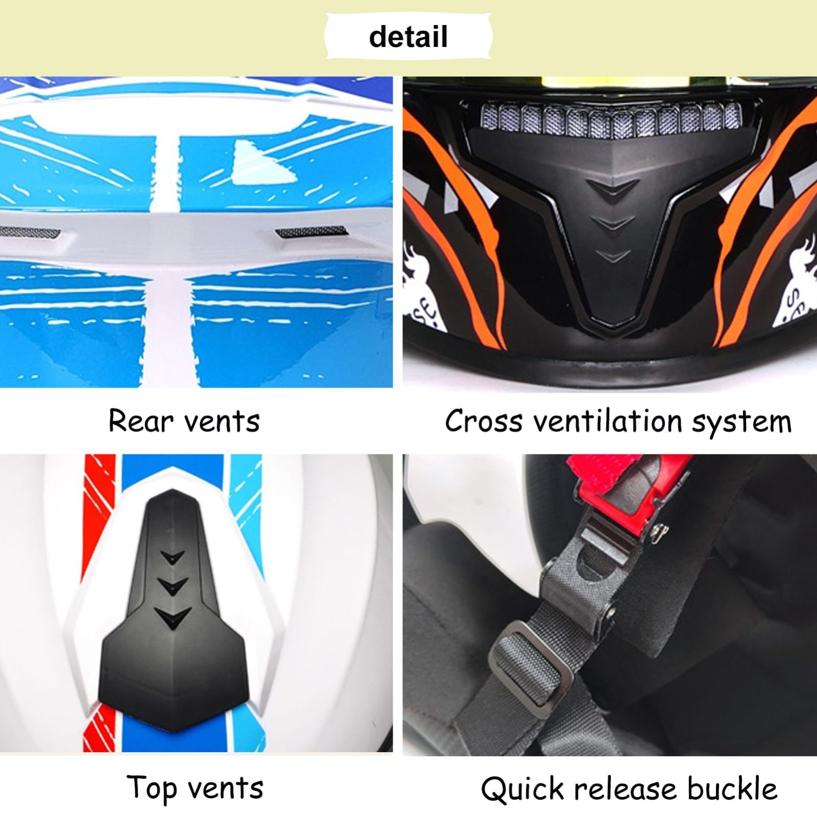 Kask motocyklowy integralny z wizjerem, lekki kask motocyklowy z wentylacją, dla dorosłych, do ruchu miejskiego