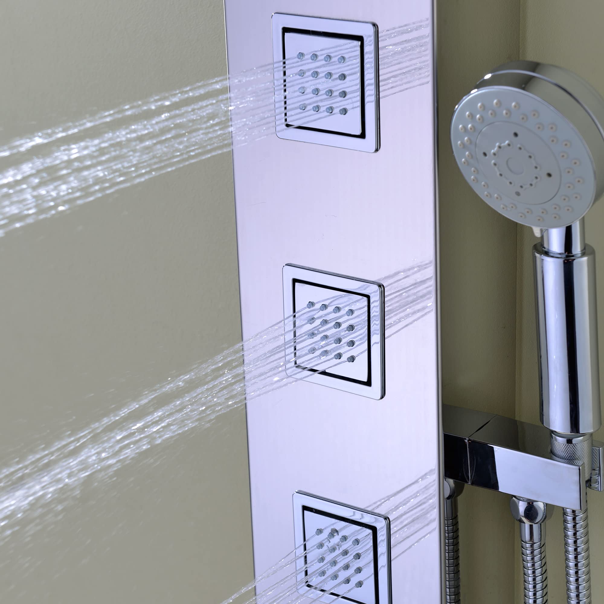 Shower Head Panel Tower System Lann Polished Chrome Stainless Steel